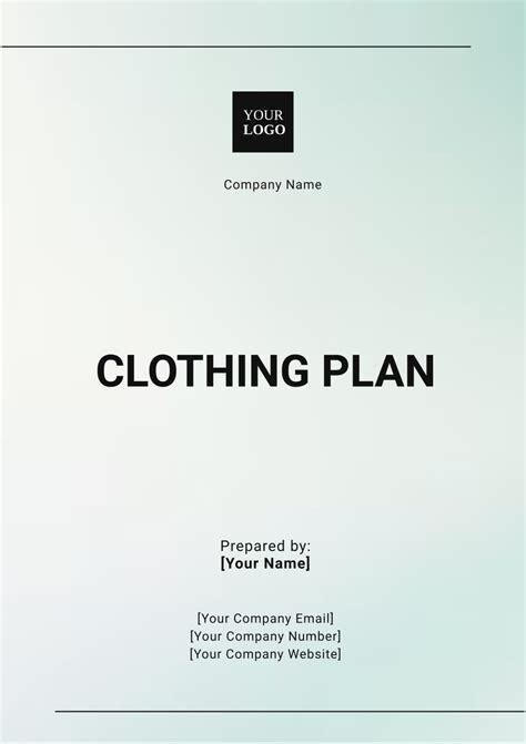 Free Clothing Plan Template to Edit Online