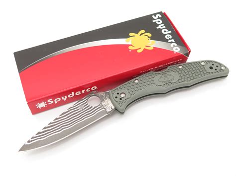 Spyderco Endura 4 C10PFGD4 Seki Japan Damascus Green FRN Folding Pocket ...