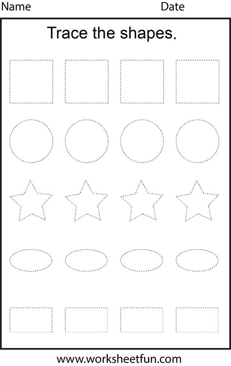 Free Tracing Shapes Worksheets - Printable Grammar Worksheett