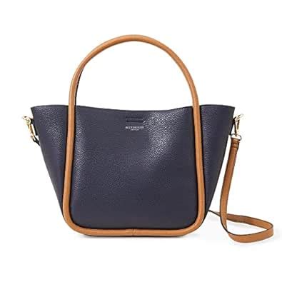 Buy Accessorize London Women's Blue Faux Leather Contrast Piped ...