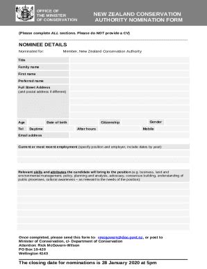 Award Nomination Survey Doc Template | pdfFiller