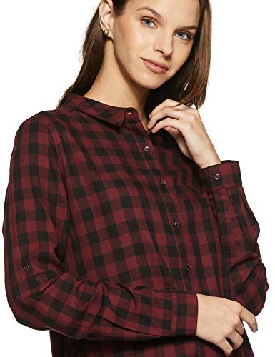 Buy Pepe Jeans Women's Checkered Regular Fit Shirt (PL303258_Black_S ...