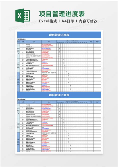 实用项目管理进度表Excel模板下载_熊猫办公