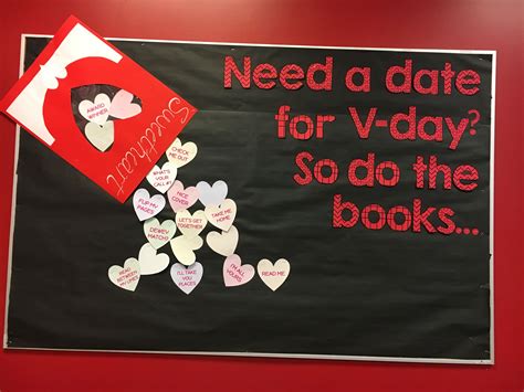 Valentines Bulletin Board for Middle or High School Library