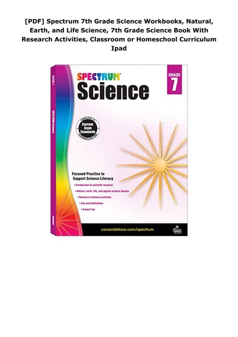 [PDF] Spectrum 7th Grade Science Workbooks, Natural, Earth, and Life ...