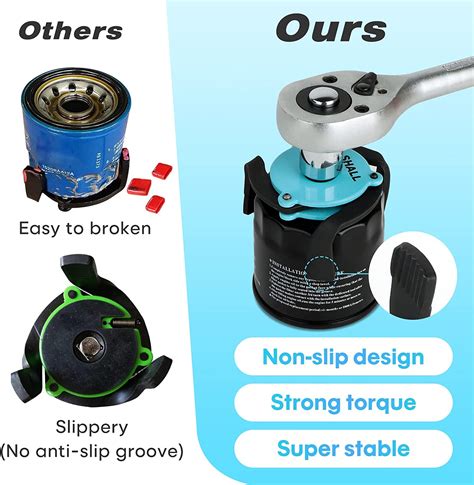 Buy SHALL 4PC Oil Filter Removal Set, Universal 3-Jaw Oil Filter Wrench ...