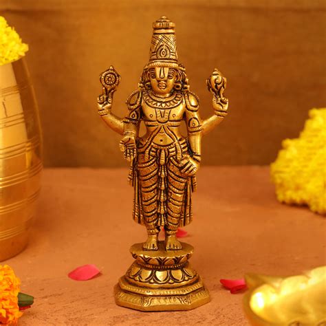 Brass Superfine Tirupati Balaji/Venkateshwar Idol (6 Inch) – Velan Store