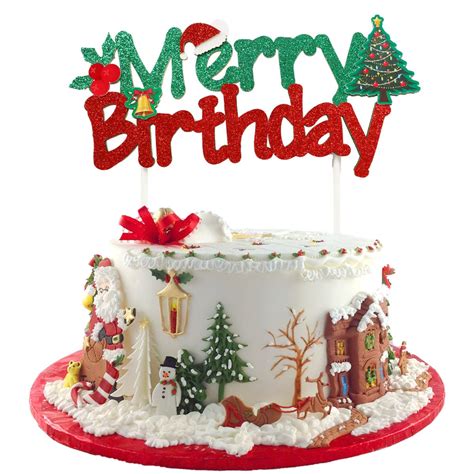 Christmas Happy Birthday Cake