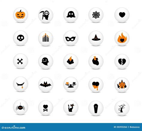 Halloween vector Icons set stock illustration. Illustration of ...