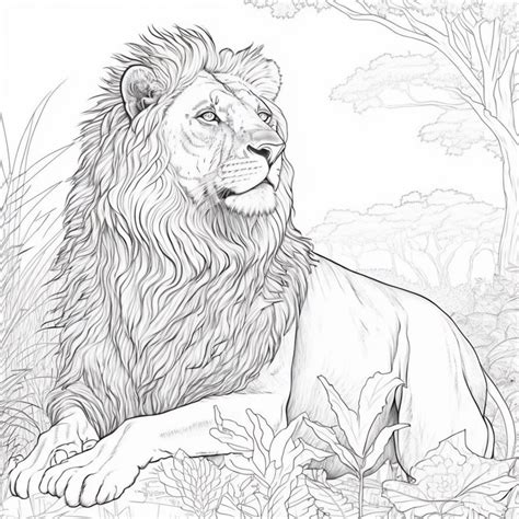 Coloring Pages Of Realistic Lions