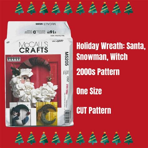 Mccall’s, M5205 Craft Sewing Pattern, Size: OS, Holiday Christmas Door ...