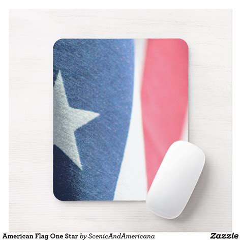 American Flag One Star Mouse Pad
