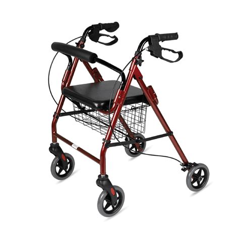 Rollator Walker (Aluminium) With Seat & Basket | Foldable | Weight Bea