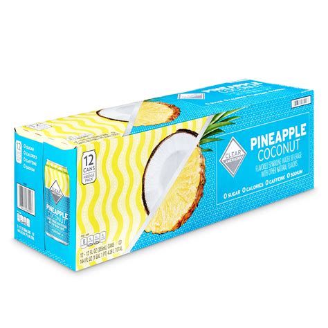 Clear American Sparkling Water, Pineapple Coconut, 12 fl oz, 12 Count ...
