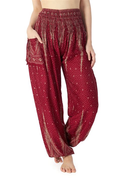 Lannaclothesdesign Women's Smocked Waist Boho Flowy Yoga Harem Pants ...