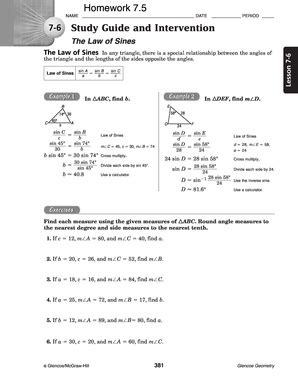 Study Guide And Intervention Answer Key - Fill Online, Printable ...