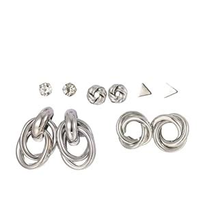 Shining Diva Fashion 5 Pairs Combo Set Latest Stylish Stud Earrings for ...