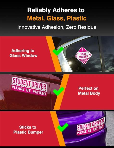 Patient Driver Stickers Student Driver Decal Set - Reflective Bumper ...