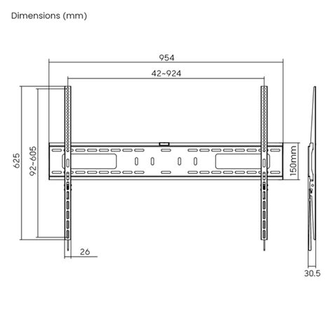 Lumi 50"-100" Fixed Tv Panel Wall Mount Large Heavy-duty Lp42-69f ...