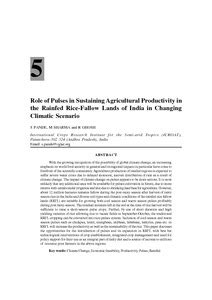 Role of Pulses in Sustaining Agricultural Productivity in the Rainfed ...