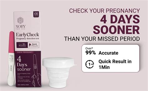 NORY EarlyCheck Pregnancy Test Kit – 4 Day Sooner Pregnancy kit ( Pack ...