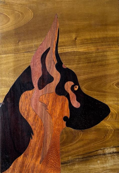 Buy German Shepherd in profile in Wood Inlay by Mohan Kumar