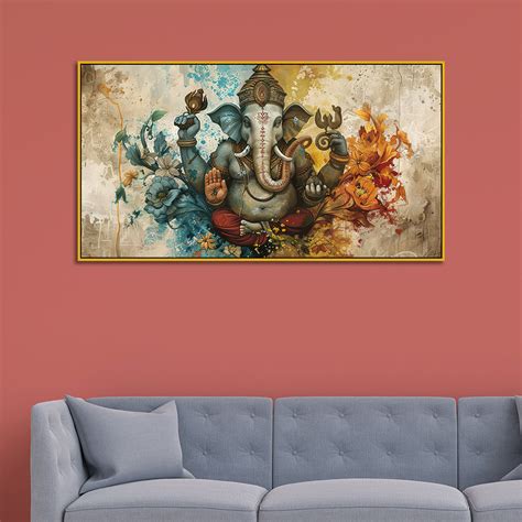 Ethnic Ganesha Wall Painting – Retro Antique Look – Decors Mantra