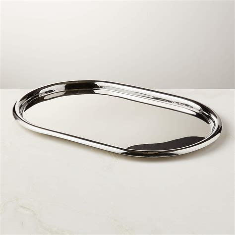 Piero Oval Polished Stainless Steel Serving Tray by Gianfranco Frattini ...