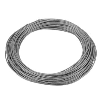 uxcell 3/64" (1.2mm) 304 Stainless Steel Cable Wire Rope 7 x 7 Strands ...