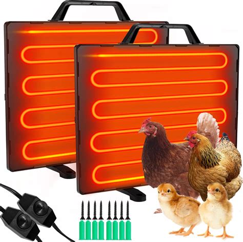 2 Pieces Chicken Coop Heater 140 Watts Radiant Heat Chicken Heater ...