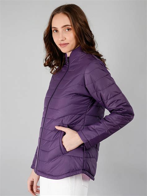 Women Puffer Jacket Reversible - Purple / Mouve – Besimple London