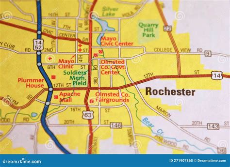 Map Image of Rochester Minnesota 2 Stock Image - Image of soldiers, shows: 271907865