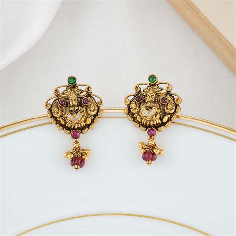 Gold Plated Silver Drop Earrings | Stylish Gold Plated Silver Studs ...