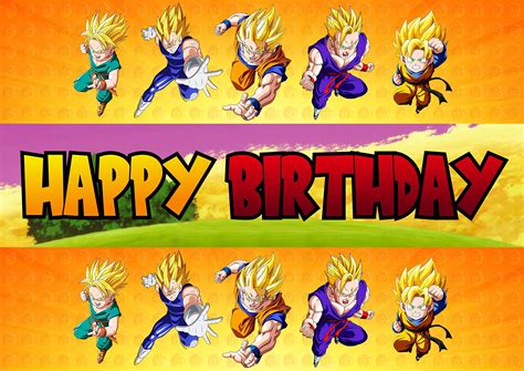 Buy Happy Choices Dragon Ball Z Topper Cake Strips - Edible Cake Topper ...
