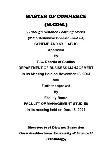 Image result for M.Com Syllabus