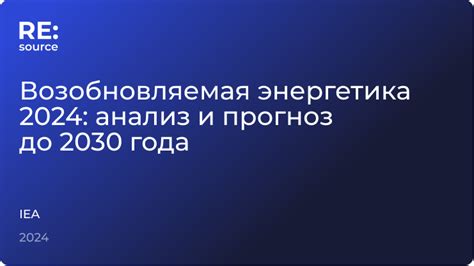 Возобновляемая энергетика 2024: анализ и прогноз до 2030 года. Вся ...