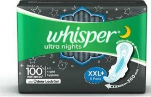 Whisper Ultra Nights (XXL Plus) 5 Sanitary pads Sanitary Pad | Buy ...