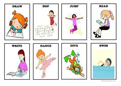 Image result for action words free printable flashcards | hjj | Action ...