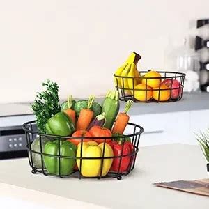Buy SmartSlide Steel 2 Layer Fruit & Vegetable Basket For Kitchen ...
