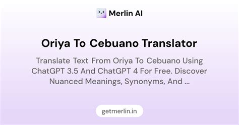 Oriya to Cebuano Translator