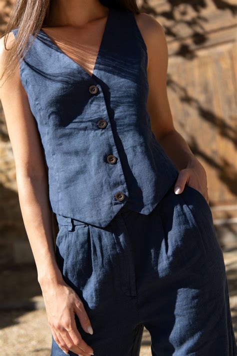 Linen Vest for Women. Linen Vest Top. Elegant Linen Vest.linen - Etsy ...