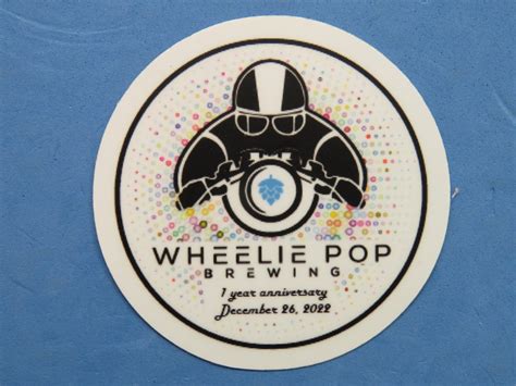 Cool Beer Brewery STICKER ~ WHEELIE POP Brewing ~ Ballard, Seattle ...
