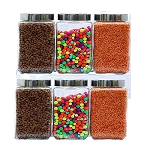 Ventuos Glass Jar and Container Air Tight Lid for Kitchen, 800 Ml ...