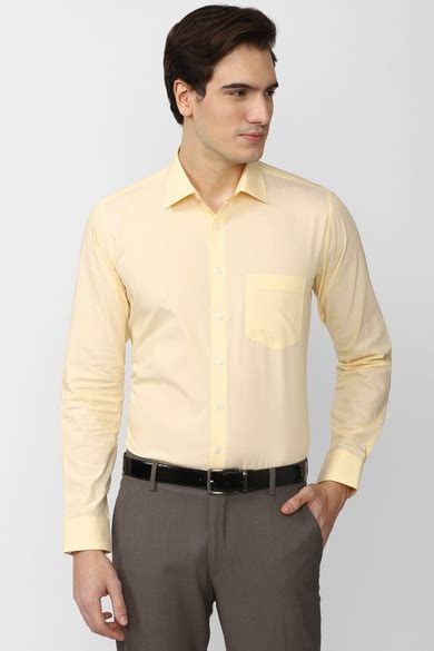 Buy Men Yellow Slim Fit Solid Full Sleeves Formal Shirt Online - 871655 ...