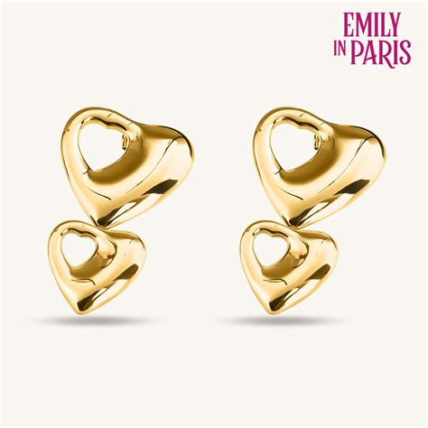 Sculpted Heart Gold Drop Earrings – PALMONAS