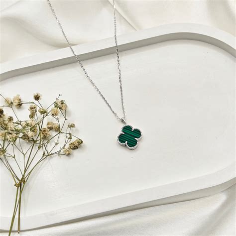 Green Clover Necklace 925 Silver – Katha