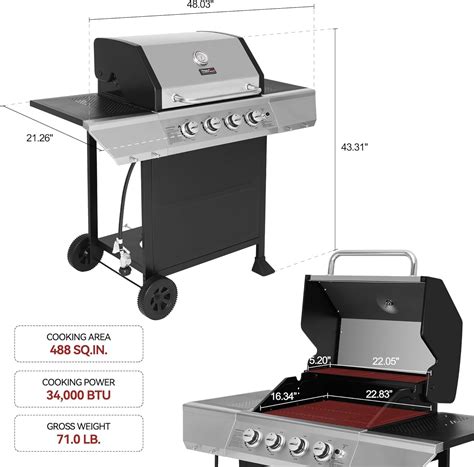 RoyalGourmet Royal Gourmet 4-Burner Propane Gas Grill with India | Ubuy