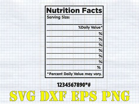 Printable Blank Nutrition Label