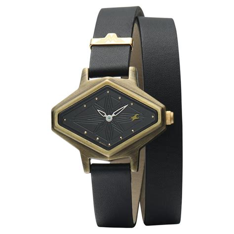 Buy Online Fastrack Wonder Woman Quartz Analog Black Dial Leather Strap ...