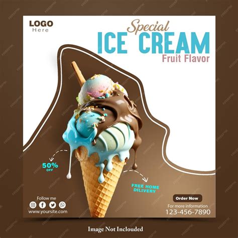 Psd special delicious ice cream social media instagram post banner ...